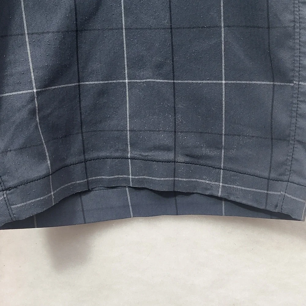 Under Armour Mens Navy Blue Windowpane Check‎ Herringbone Golf Shorts 32